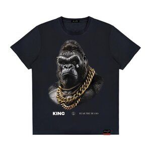 King Gorilla Black Graphic Tee - Short Sleeve